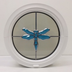 Blue-Butterfly-Bevel-and-Lead-Cross-with-Brozne-Tint-21