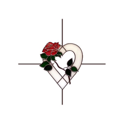 Heart and Rose with Lead Cross