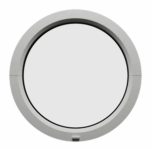 Animated white fixed round uPVC window