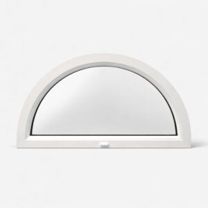 White custom-made uPVC arch window