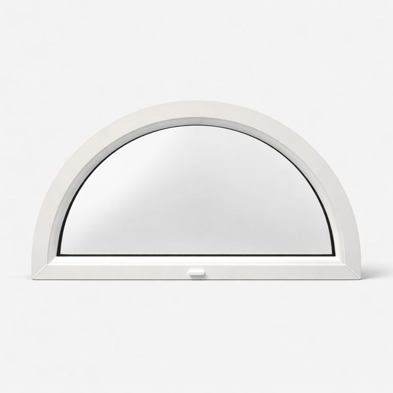 White uPVC arch window
